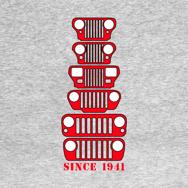 Jeep Grills Red Logo by Caloosa Jeepers 